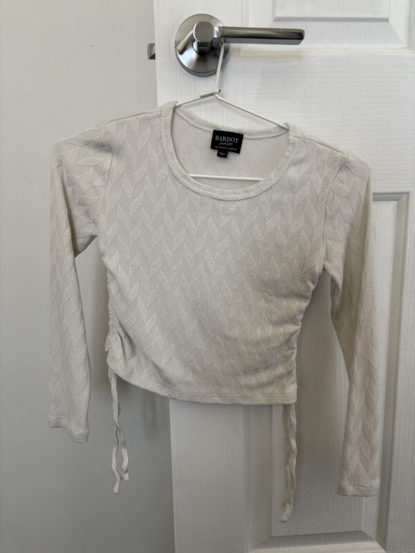 Long Sleeve Side Gathered Crop Top